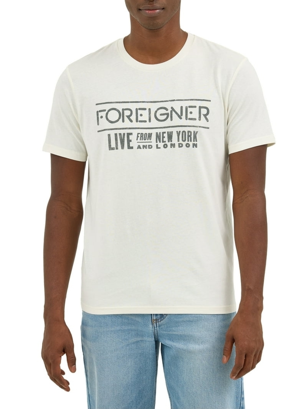 NWT 💯 Cotton Reign Cream Foreigner Live From New York Graphic Tee - Men Size L